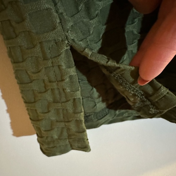 NWOT STRETCH KNIT OLIVE HONEYCOMB HOODIE - Picture 8 of 16